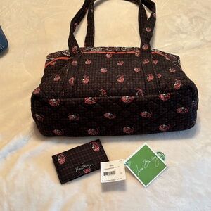 NWT Vera Bradley Betsy Houndstooth Brown Shoulder Bag w/Card Pouch